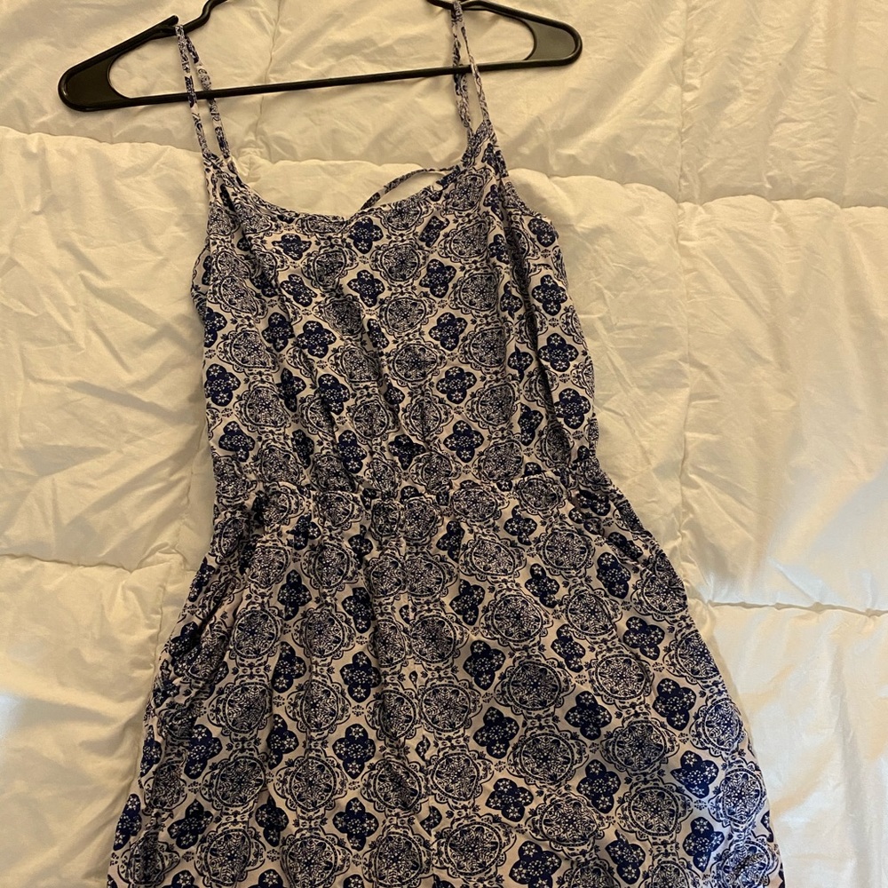 H&M blue pattern romper